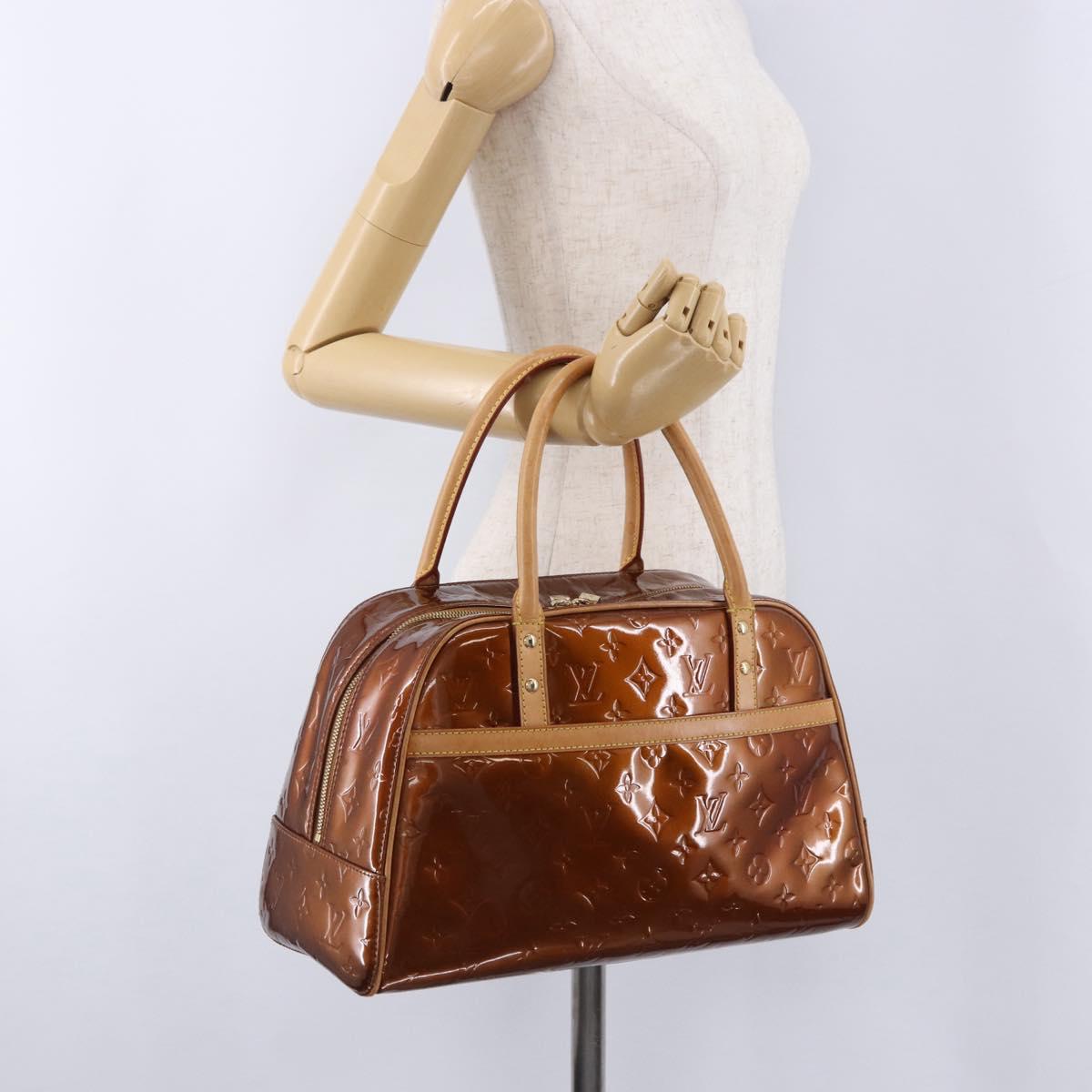 LOUIS VUITTON Monogram Vernis Tompkins Square Bag Bronze M91103 LV Auth ep15680