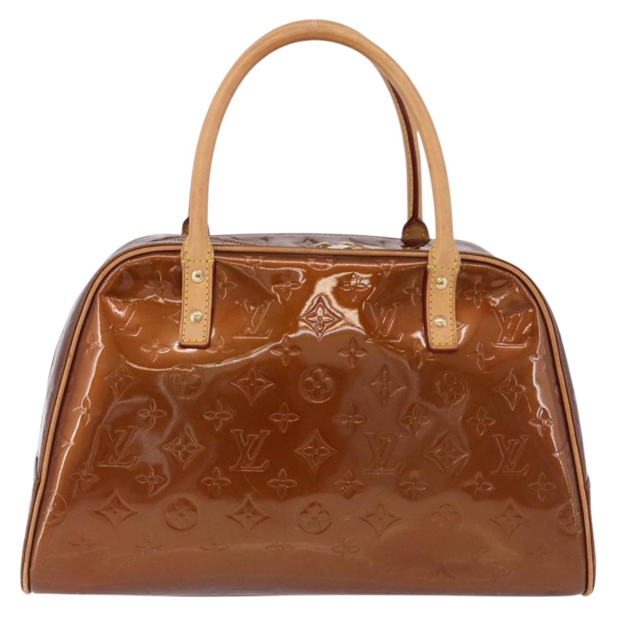 LOUIS VUITTON Monogram Vernis Tompkins Square Bag Bronze M91103 LV Auth ep15680