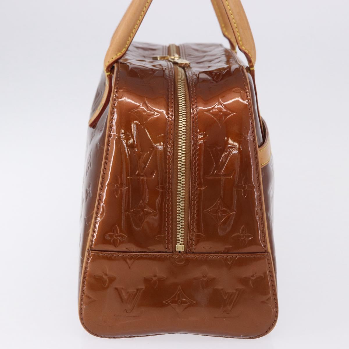 LOUIS VUITTON Monogram Vernis Tompkins Square Bag Bronze M91103 LV Auth ep15680