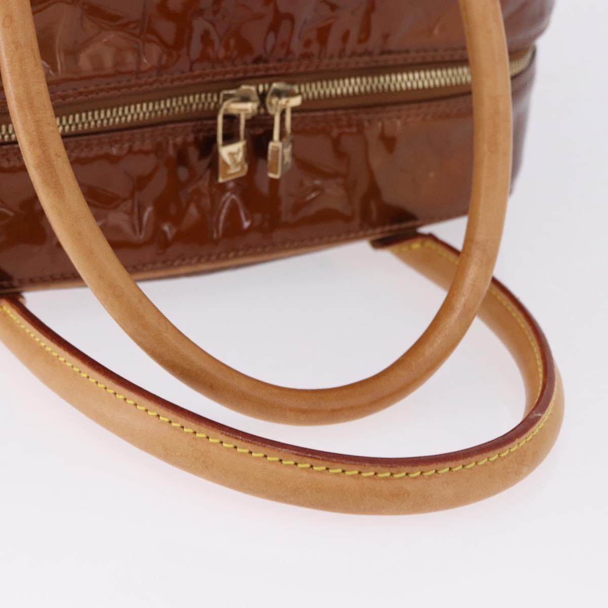 LOUIS VUITTON Monogram Vernis Tompkins Square Bag Bronze M91103 LV Auth ep15680