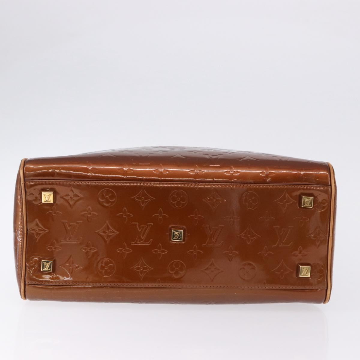 LOUIS VUITTON Monogram Vernis Tompkins Square Bag Bronze M91103 LV Auth ep15680