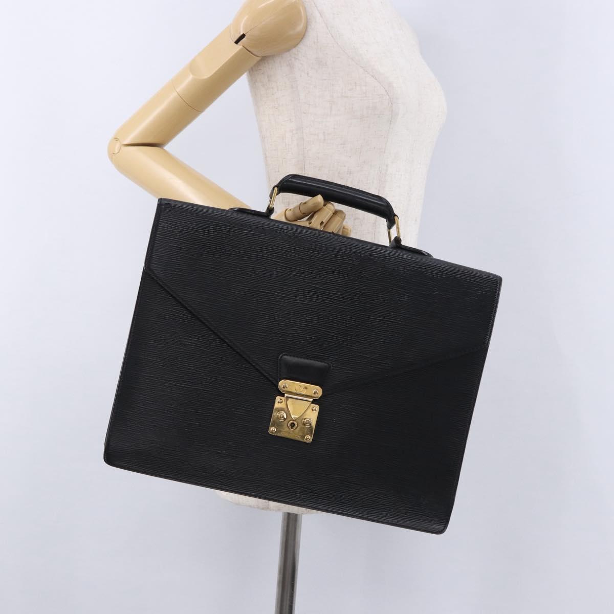 LOUIS VUITTON Epi Serviette Conseiller Briefcase Black M54422 LV Auth ep15686