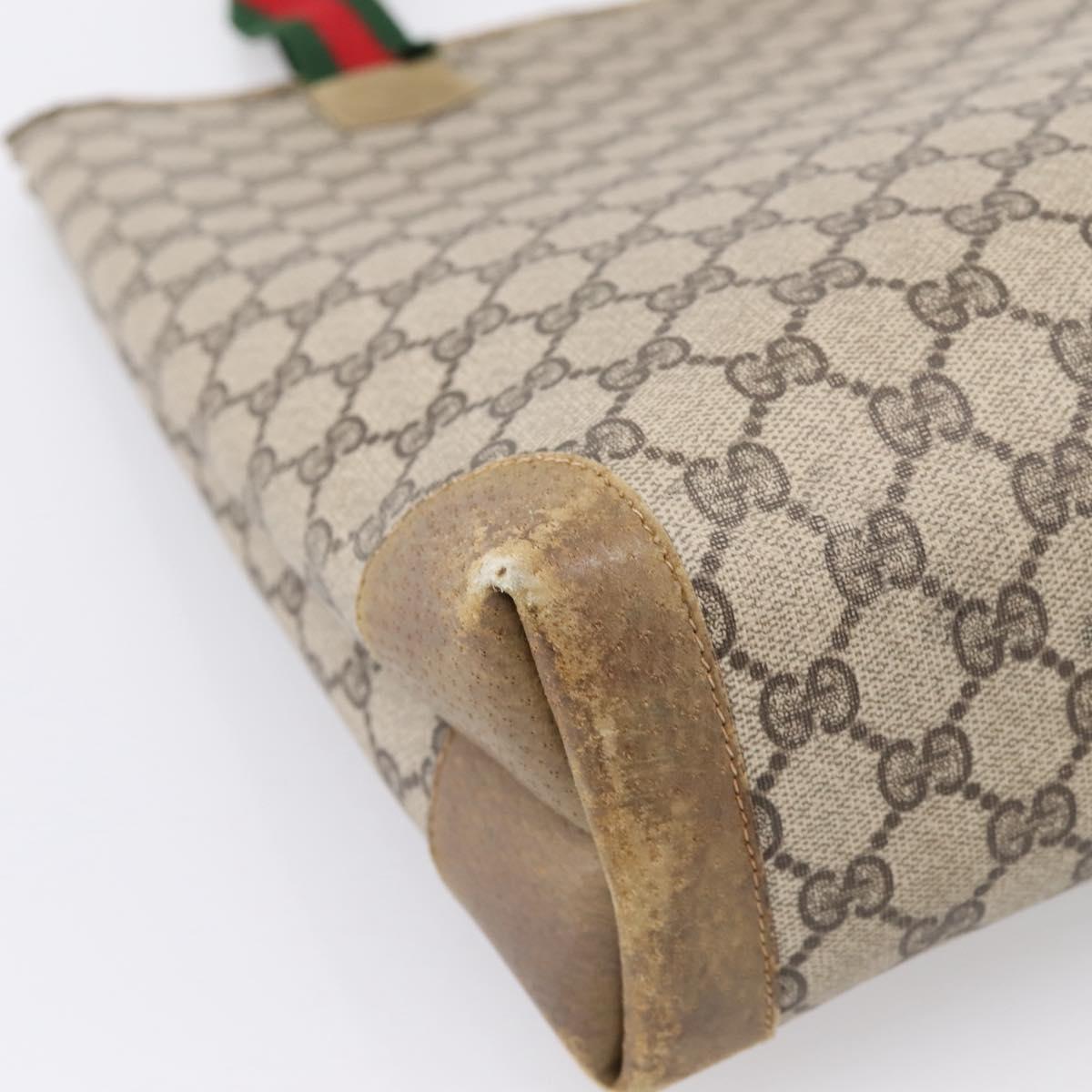 GUCCI GG Supreme Tote Bag PVC Leather Beige 47 02 4120 Auth ep15688