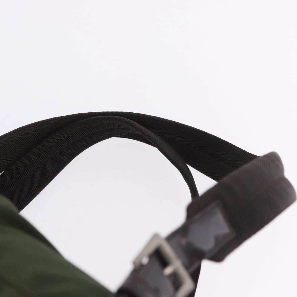 PRADA Backpack Nylon Green Silver Auth ep15691