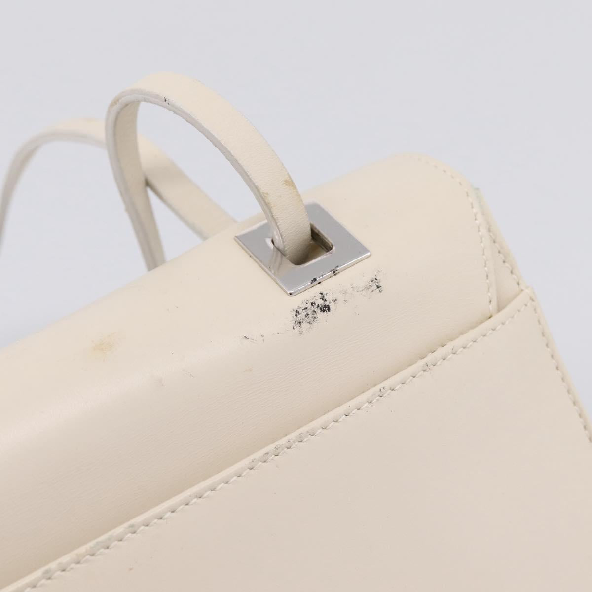 GUCCI Hand Bag Leather White Silver 001 3160 Auth ep15692