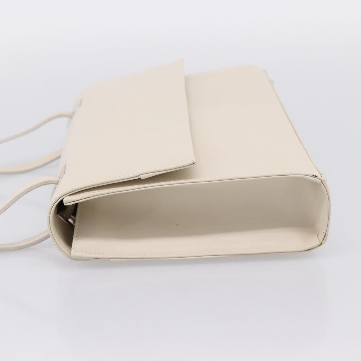 GUCCI Hand Bag Leather White Silver 001 3160 Auth ep15692