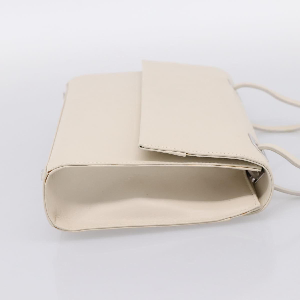 GUCCI Hand Bag Leather White Silver 001 3160 Auth ep15692