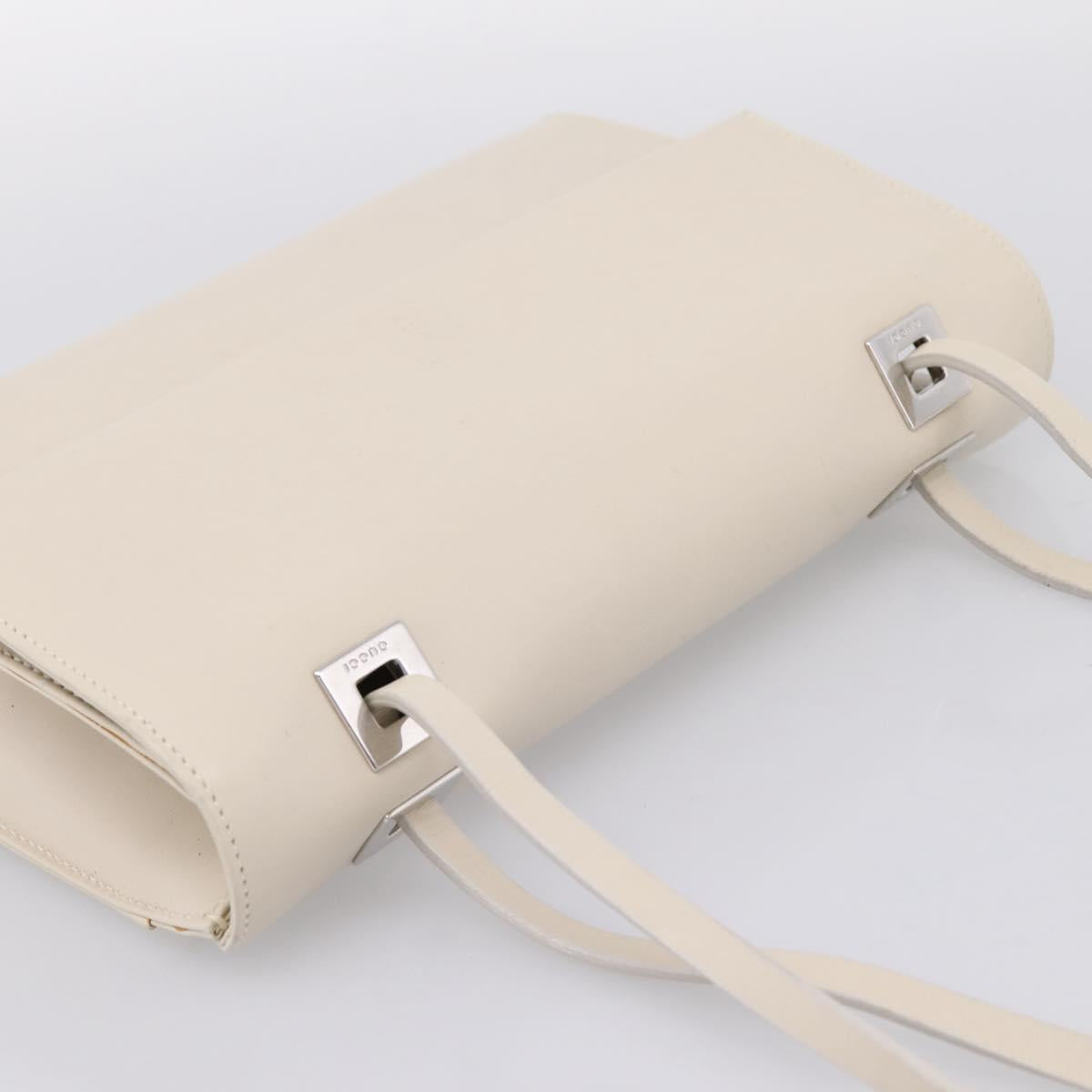 GUCCI Hand Bag Leather White Silver 001 3160 Auth ep15692