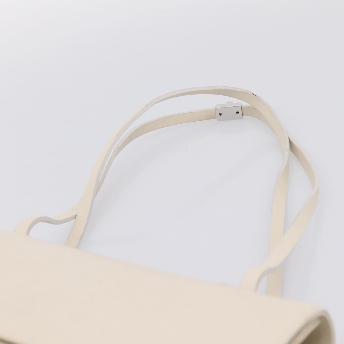 GUCCI Hand Bag Leather White Silver 001 3160 Auth ep15692