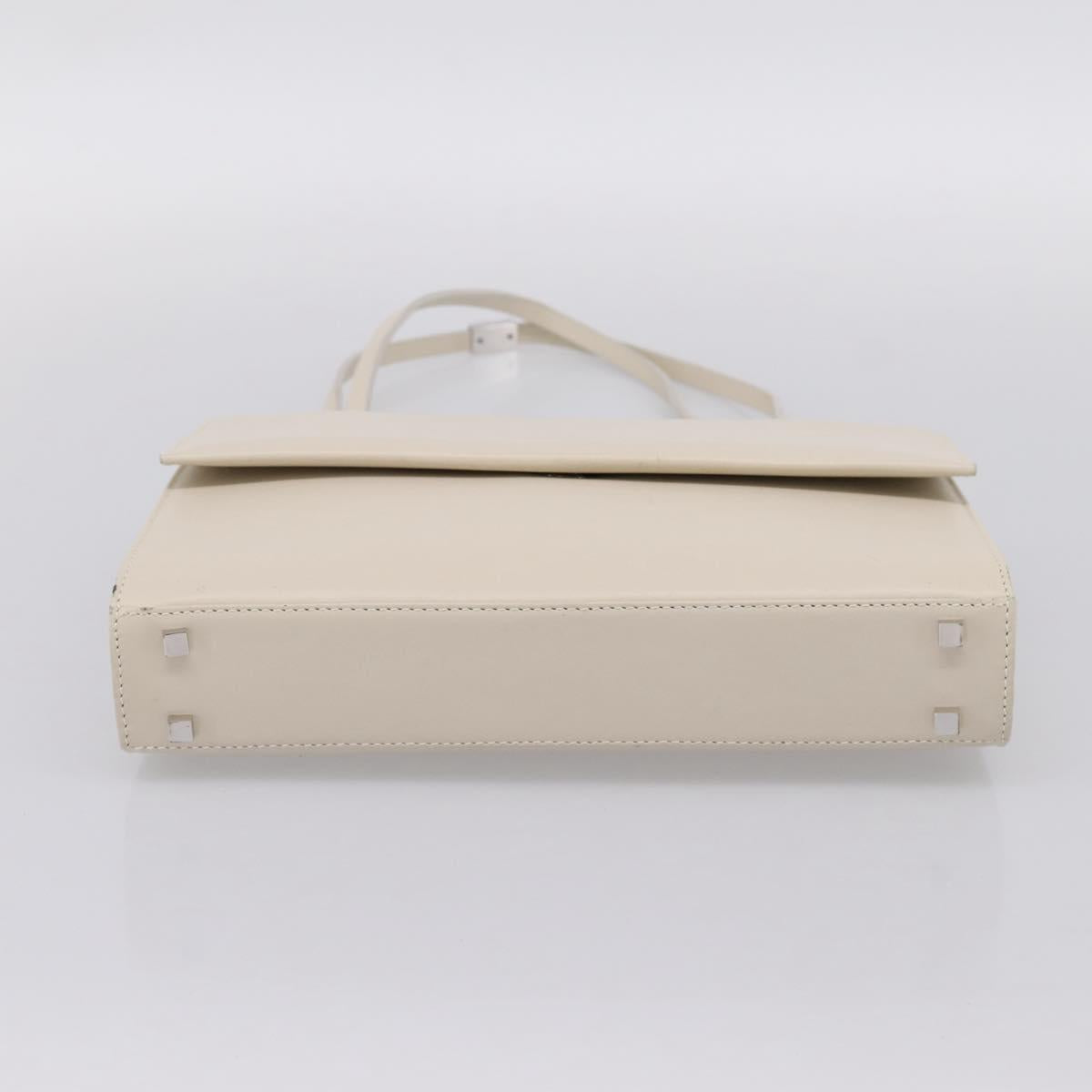 GUCCI Hand Bag Leather White Silver 001 3160 Auth ep15692