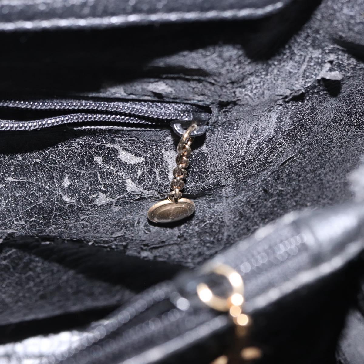 GUCCI Bamboo Hand Bag Suede Black Gold Tone 002 1186 0260 Auth ep15693