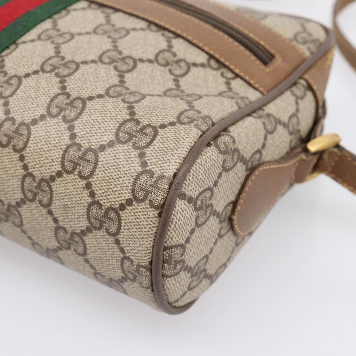 GUCCI GG Supreme Web Sherry Line Shoulder Bag PVC Beige 56 02 004 Auth ep15694