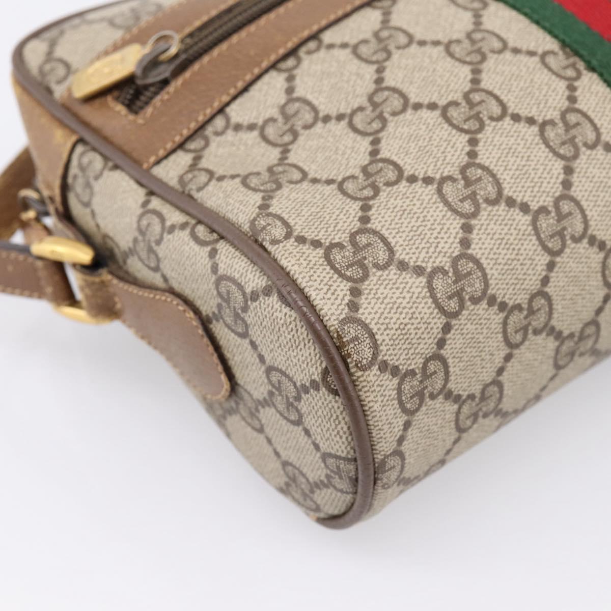 GUCCI GG Supreme Web Sherry Line Shoulder Bag PVC Beige 56 02 004 Auth ep15694