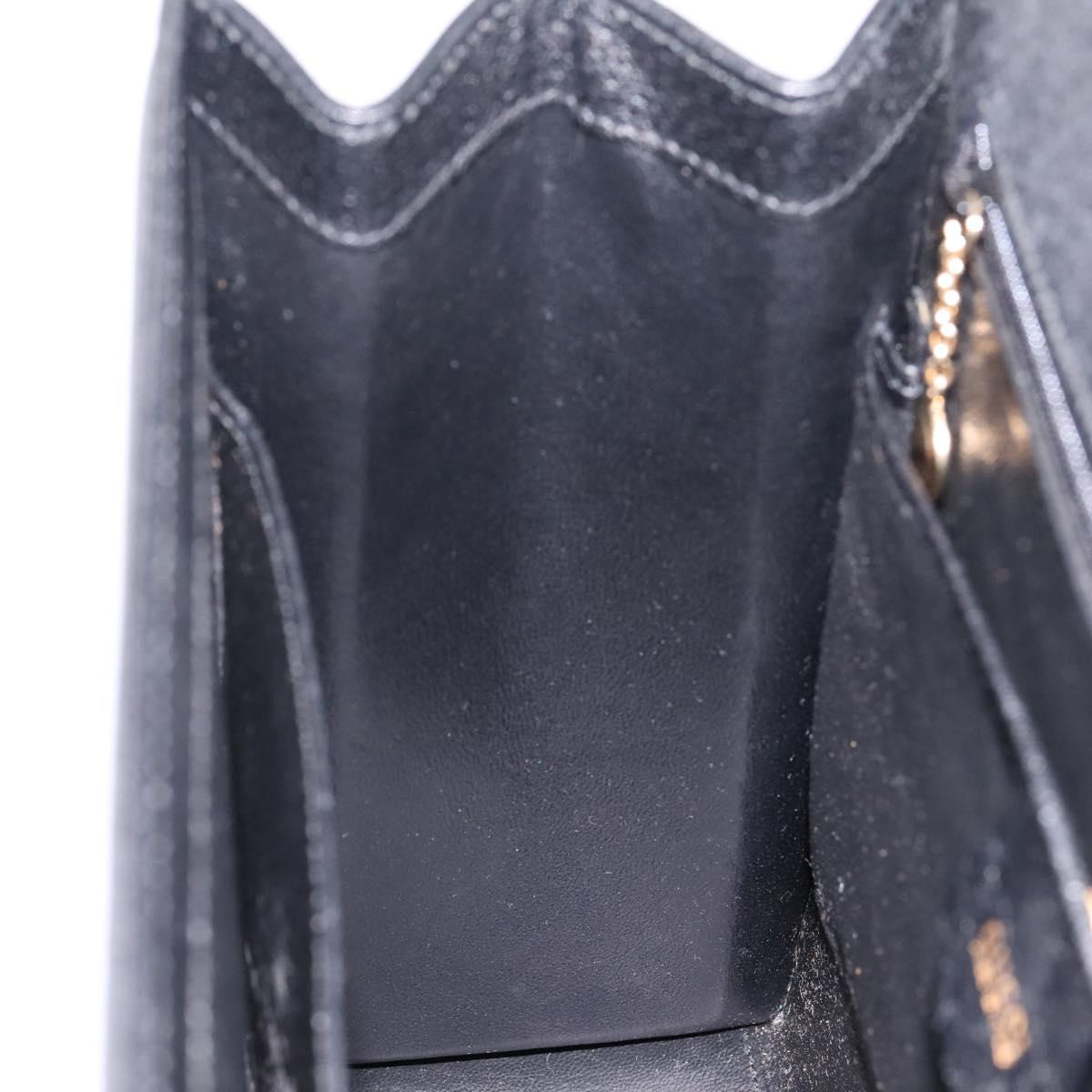 GUCCI Hand Bag Leather 2way Black Gold Tone Auth ep15699V