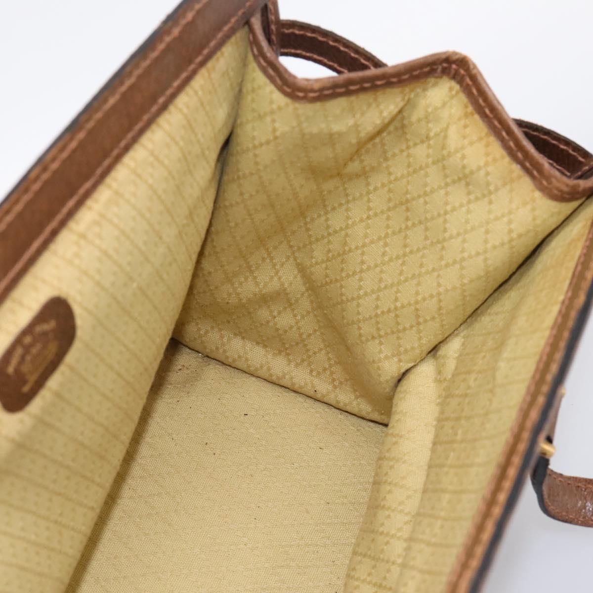 GUCCI Hand Bag Suede Brown Gold Tone Auth ep15706