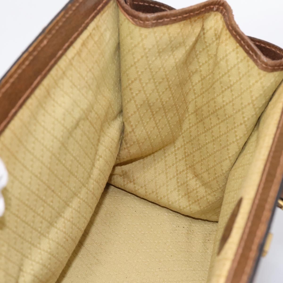 GUCCI Hand Bag Suede Brown Gold Tone Auth ep15706