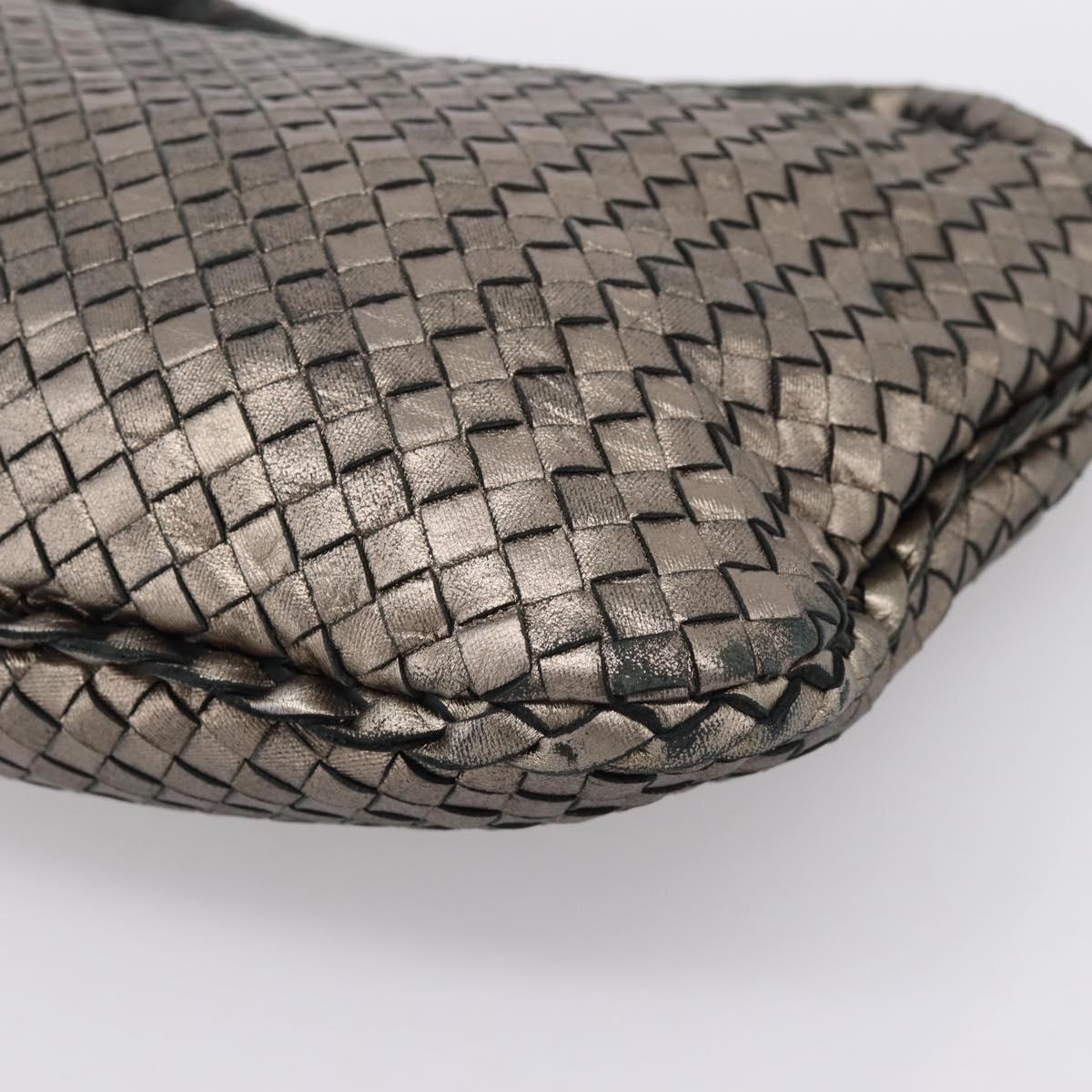 BOTTEGA VENETA INTRECCIATO Hobo Shoulder Bag Leather Gold 115653 Auth ep15710