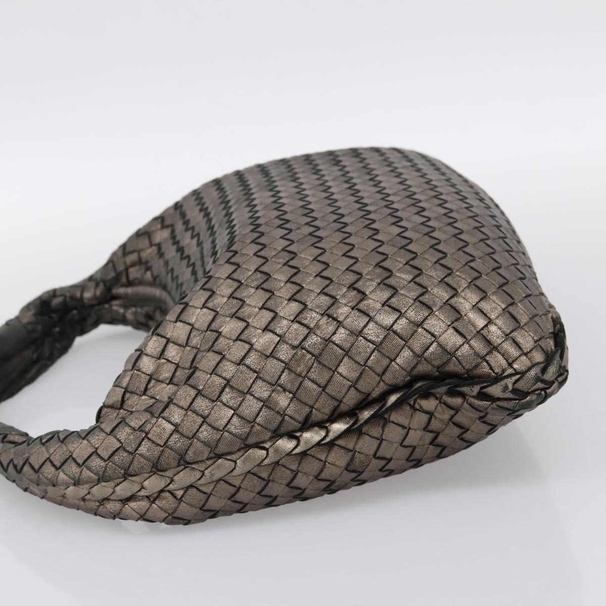 BOTTEGA VENETA INTRECCIATO Hobo Shoulder Bag Leather Gold 115653 Auth ep15710