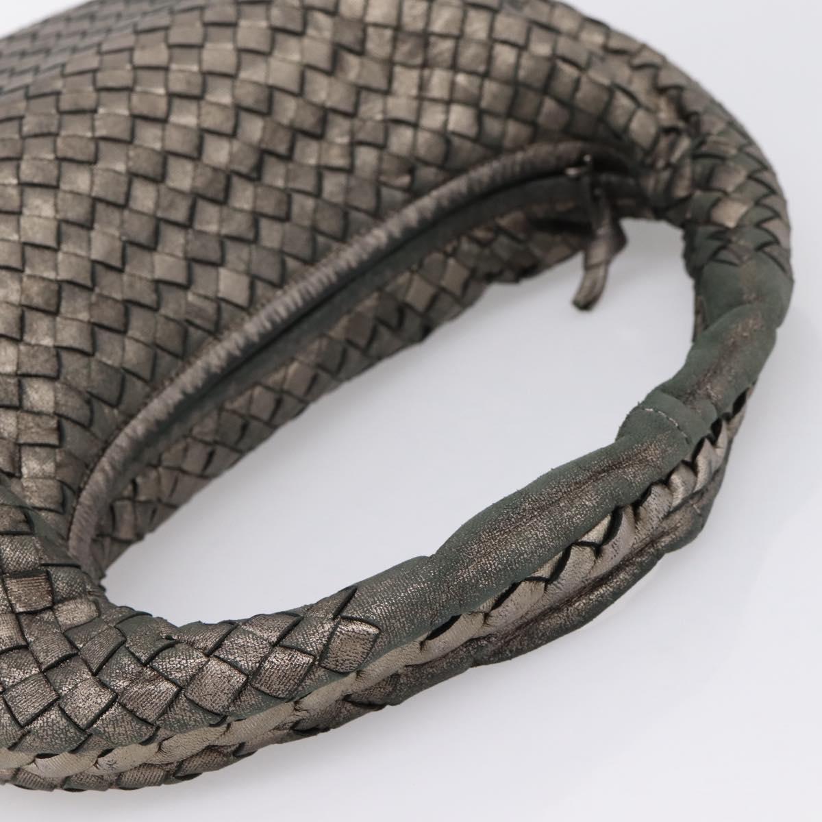 BOTTEGA VENETA INTRECCIATO Hobo Shoulder Bag Leather Gold 115653 Auth ep15710