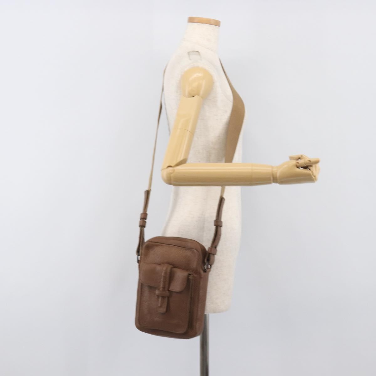 BOTTEGA VENETA Shoulder Bag Leather Brown 145152 Auth ep15711