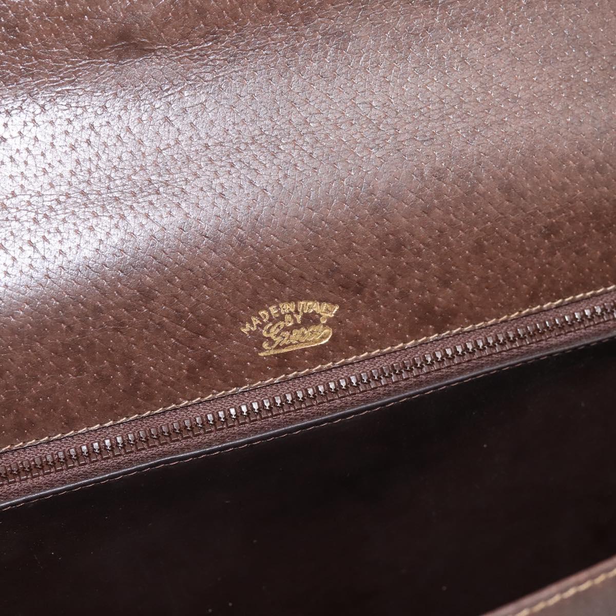 GUCCI Web Sherry Line Shoulder Bag Leather Brown Gold Tone Auth ep15712