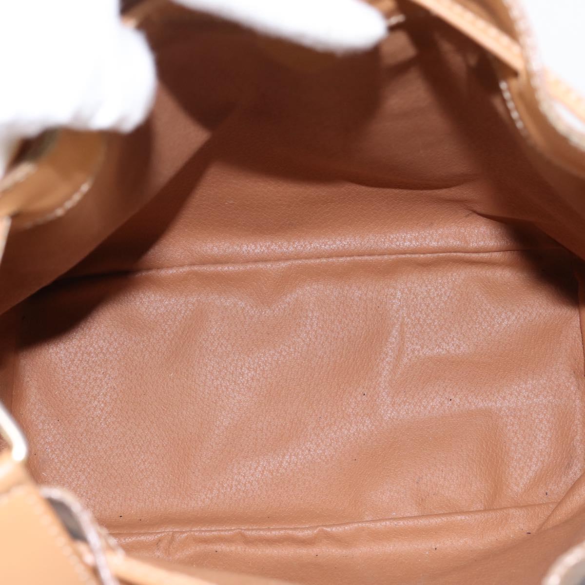 CELINE Macadam Shoulder Bag PVC Leather Brown Gold Tone Auth ep15713A