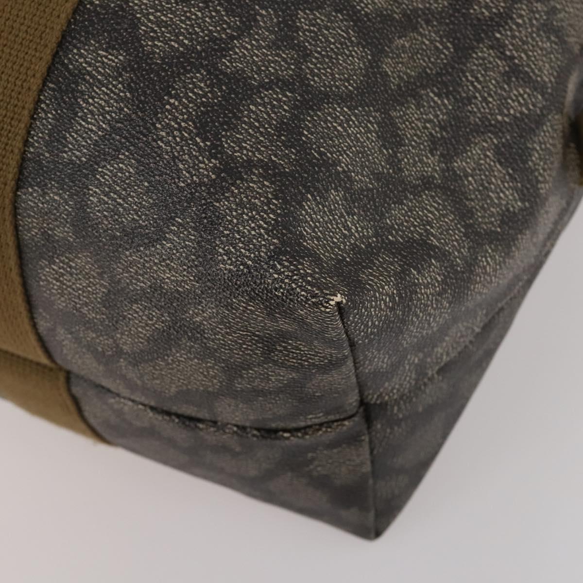 SAINT LAURENT Boston Bag PVC Leather Gray Beige Auth ep15716