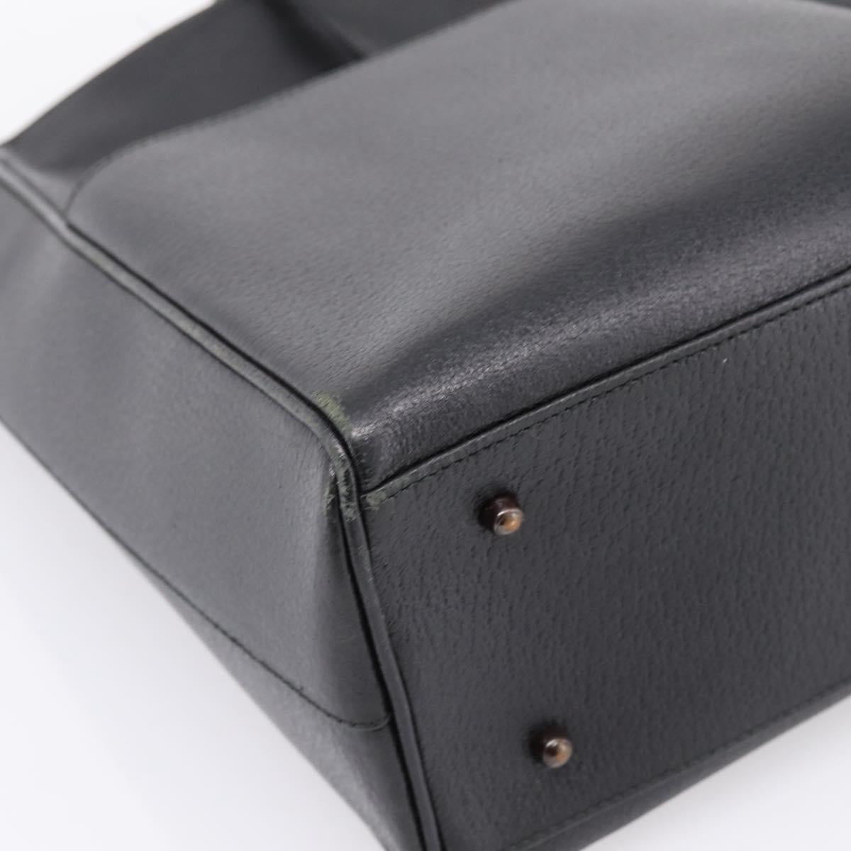 GUCCI Hand Bag Leather Black Silver 002 3754 1313 Auth ep15717