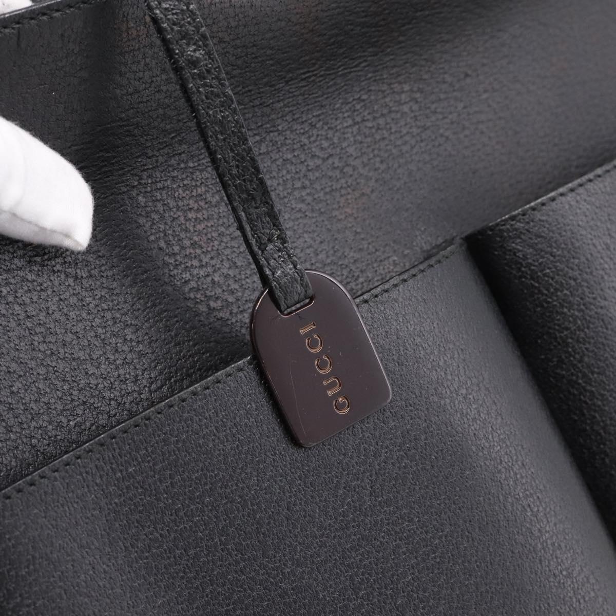 GUCCI Hand Bag Leather Black Silver 002 3754 1313 Auth ep15717