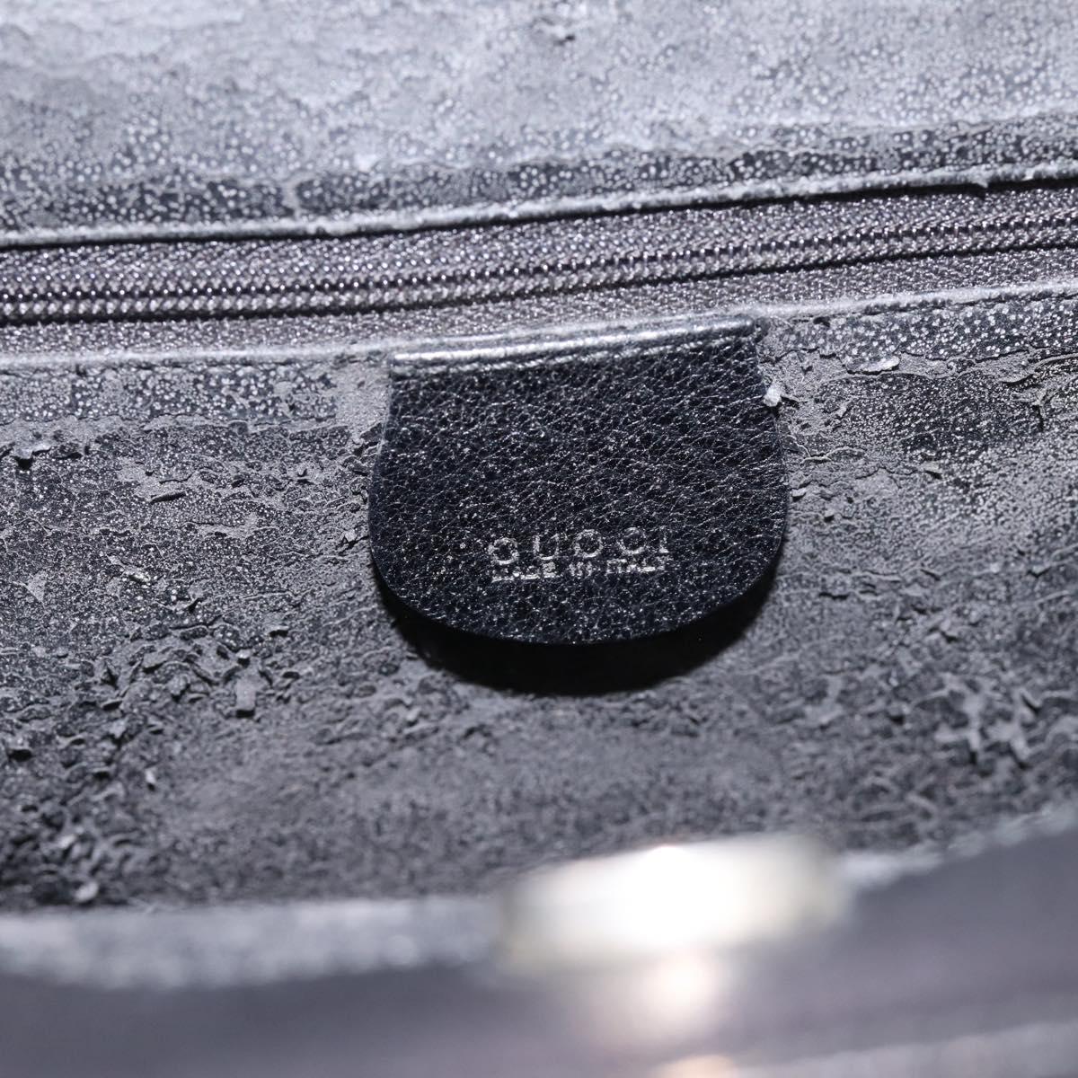 GUCCI Hand Bag Leather Black Silver 002 3754 1313 Auth ep15717