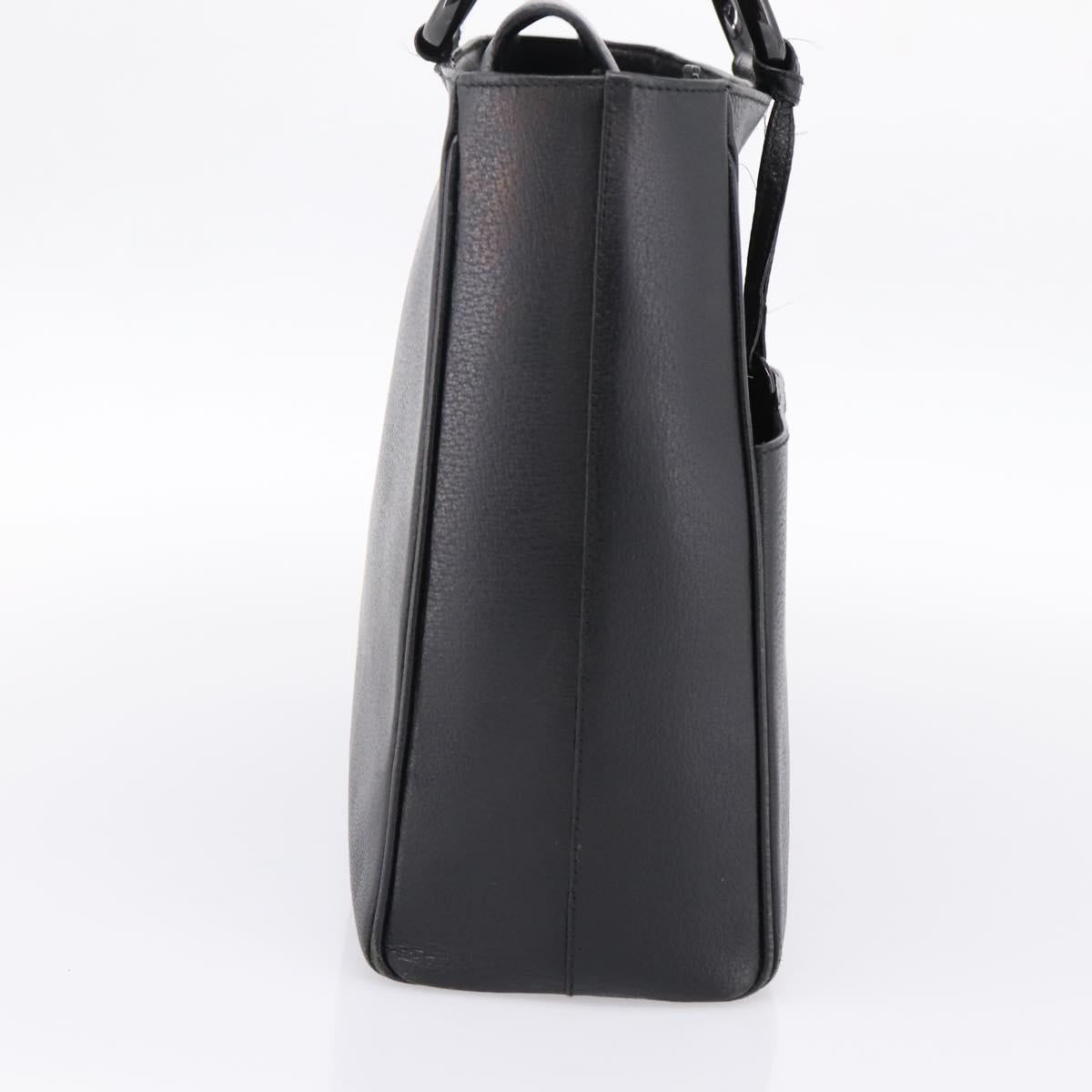 GUCCI Hand Bag Leather Black Silver 002 3754 1313 Auth ep15717