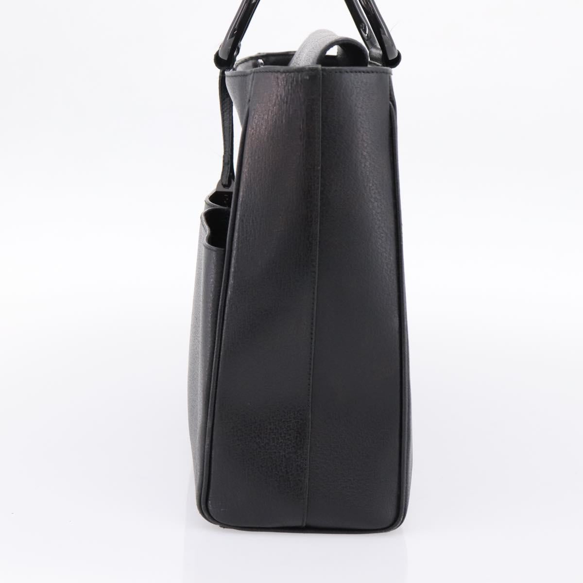 GUCCI Hand Bag Leather Black Silver 002 3754 1313 Auth ep15717