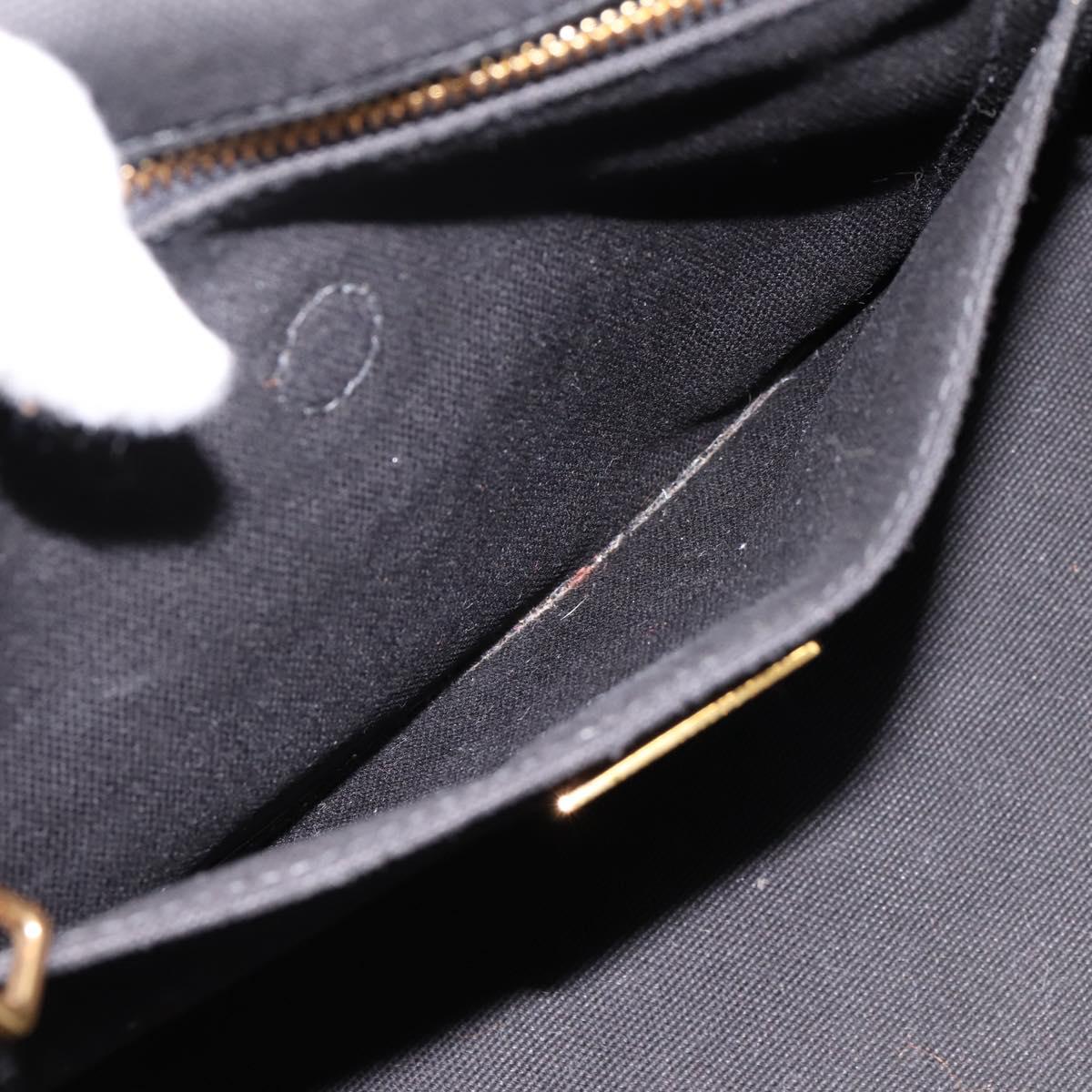 PRADA Canapa MM Hand Bag Canvas 2way Black Gold Tone Auth ep15718
