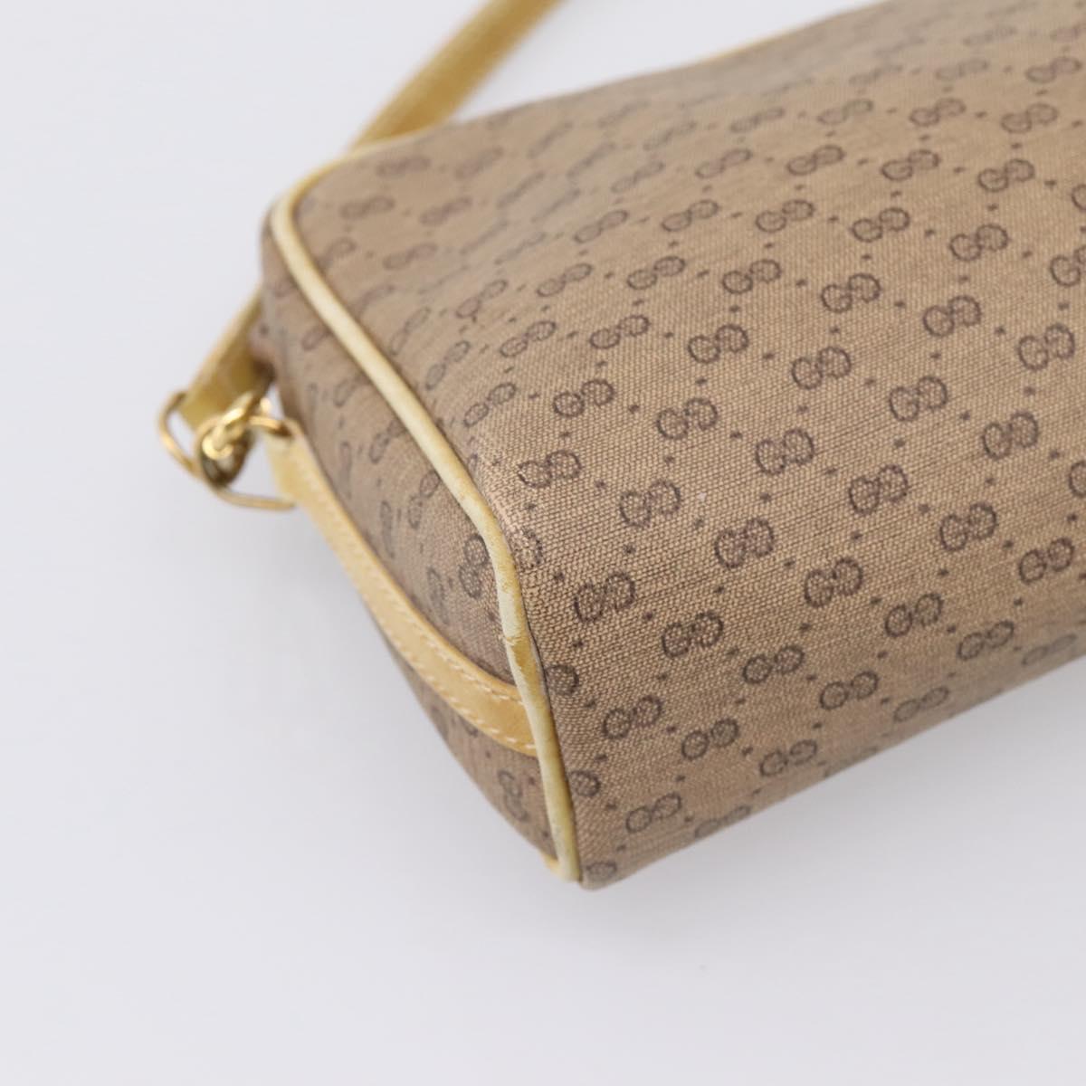 GUCCI Micro GG Shoulder Bag PVC Leather Beige Gold Tone 007 87 0012 Auth ep15721