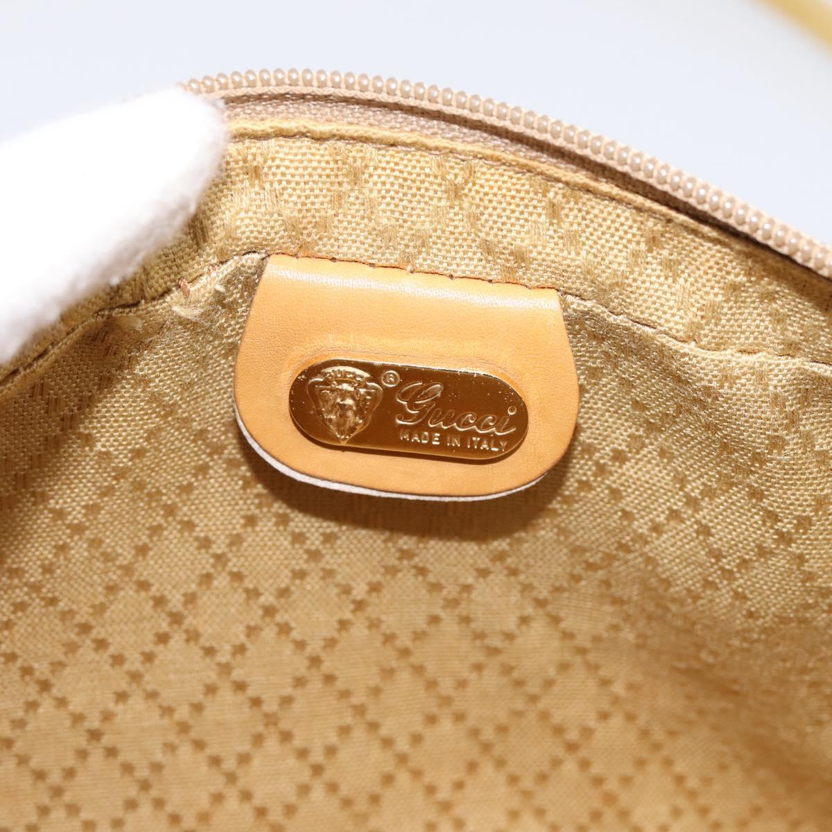 GUCCI Micro GG Shoulder Bag PVC Leather Beige Gold Tone 007 87 0012 Auth ep15721