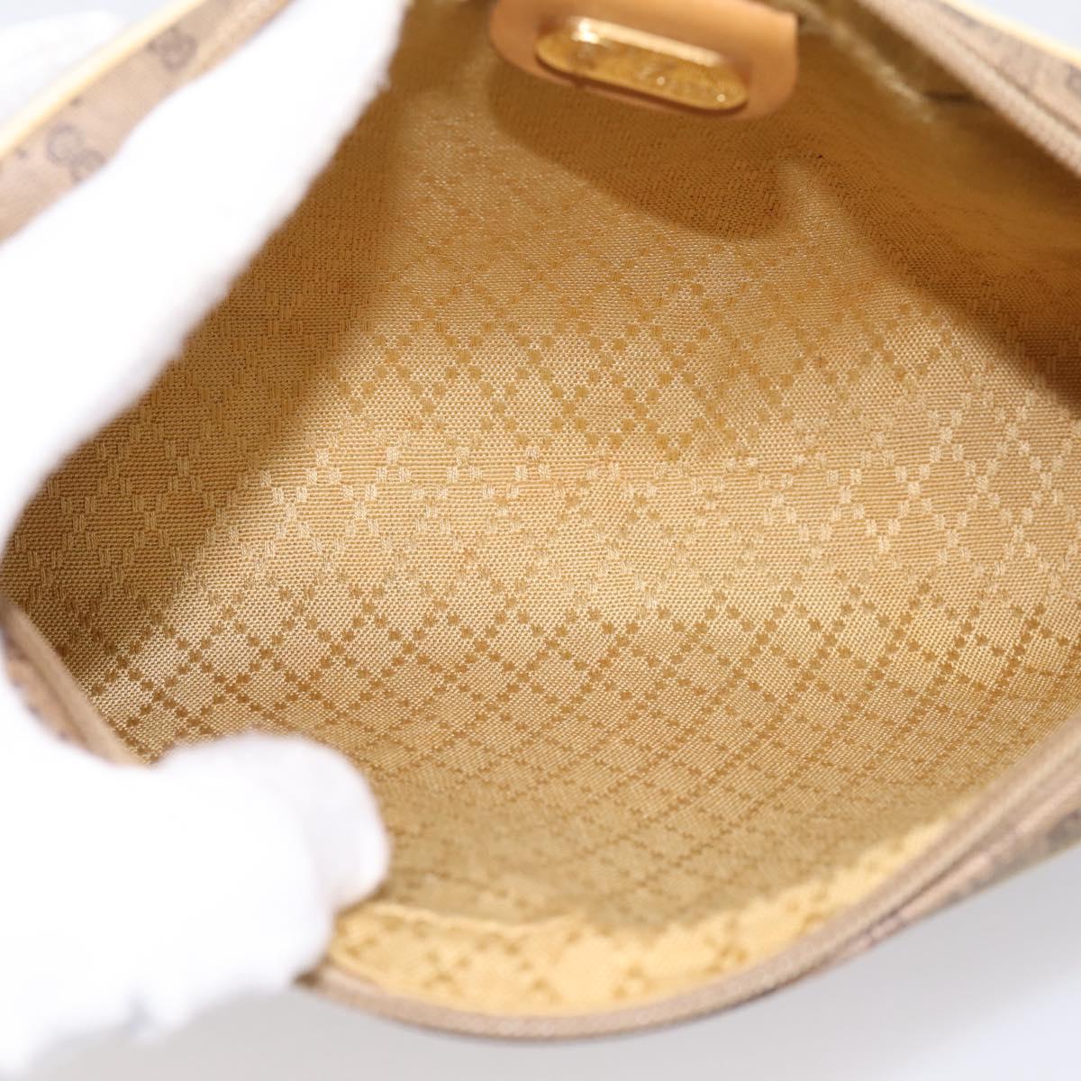 GUCCI Micro GG Shoulder Bag PVC Leather Beige Gold Tone 007 87 0012 Auth ep15721