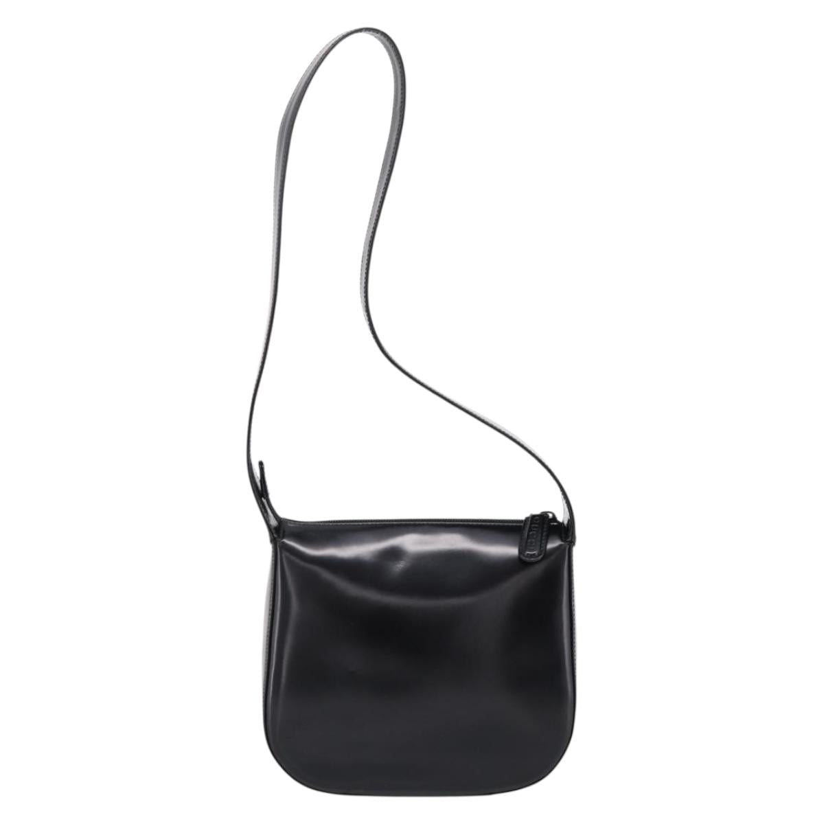 GUCCI Shoulder Bag patent Black 007 2113 0250 Auth ep15722
