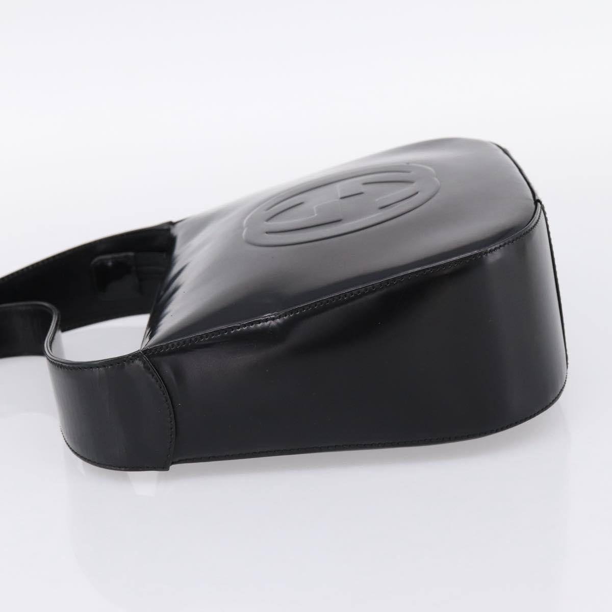 GUCCI Shoulder Bag patent Black 007 2113 0250 Auth ep15722