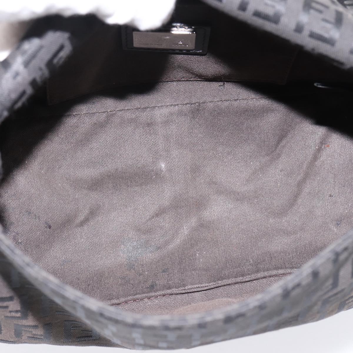 FENDI Zucchino Canvas Mamma Baguette Bag Black Silver 8BR180 Auth ep15723A