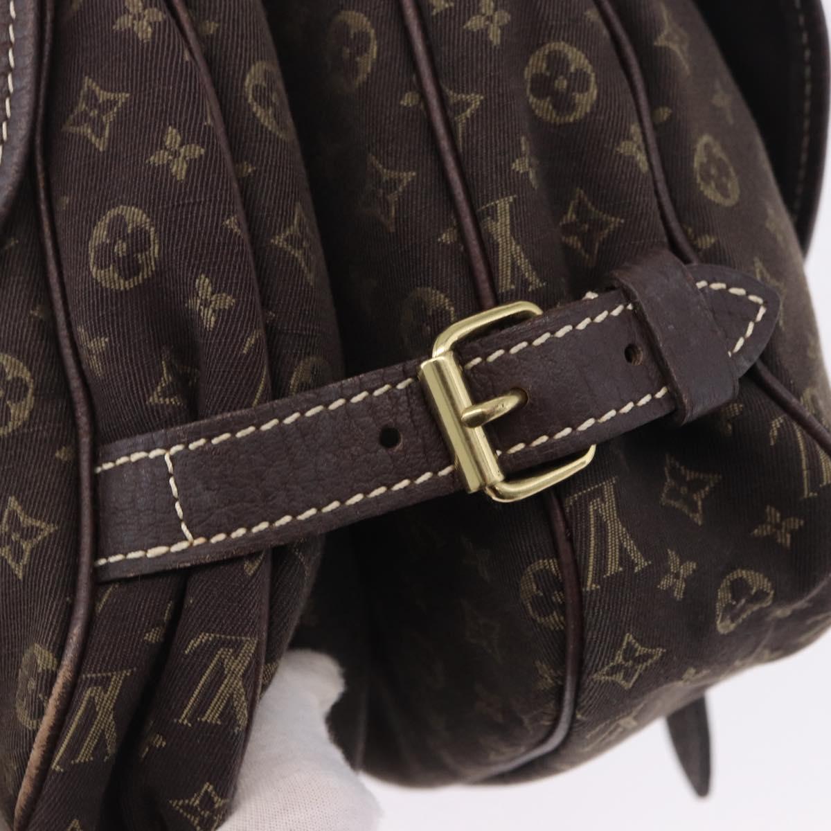 LOUIS VUITTON Monogram Mini Lin Saumur 30 Bag Brown Fuzan M95227 LV Auth ep15730