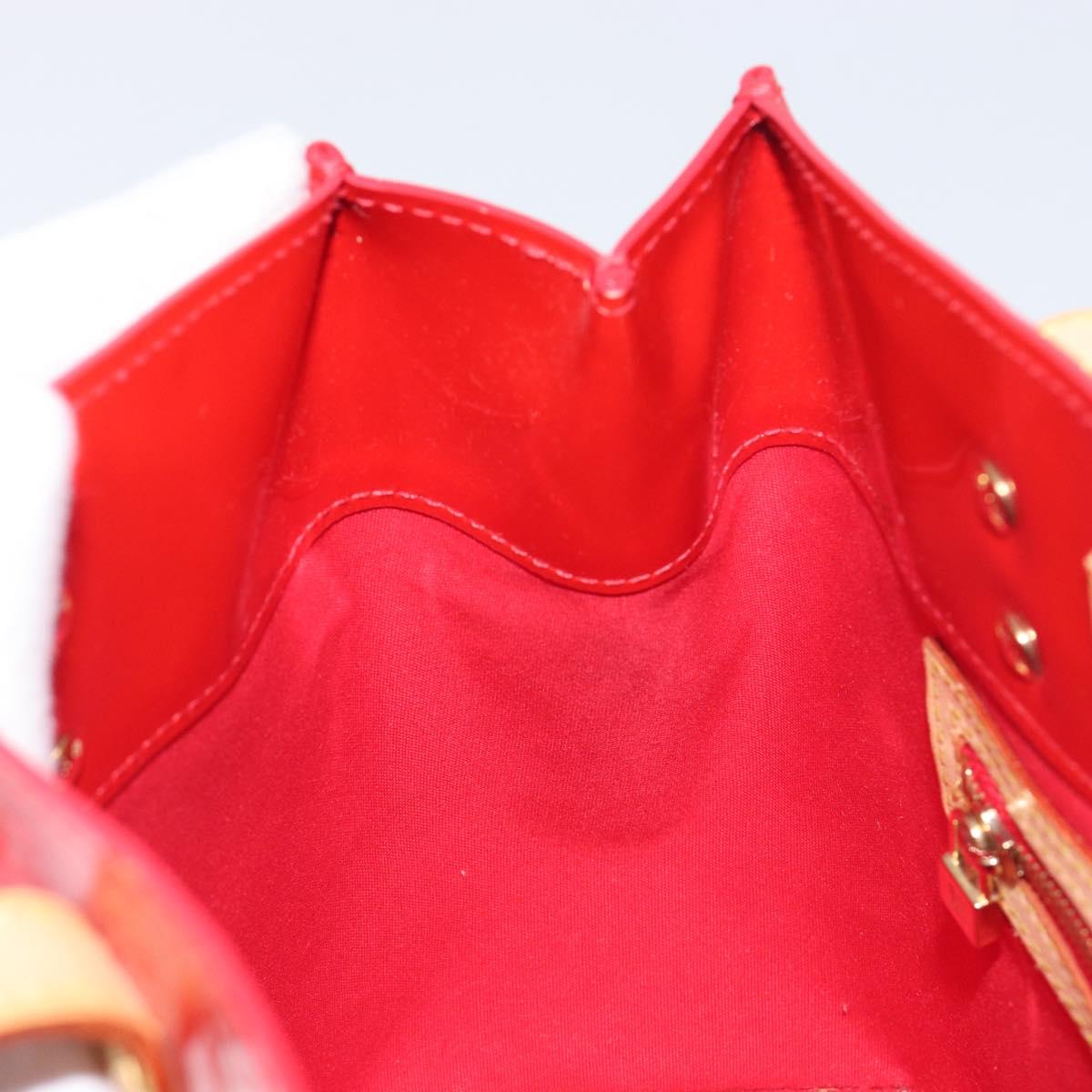 LOUIS VUITTON Monogram Vernis Reade PM Hand Bag Rouge M91088 LV Auth ep15737A