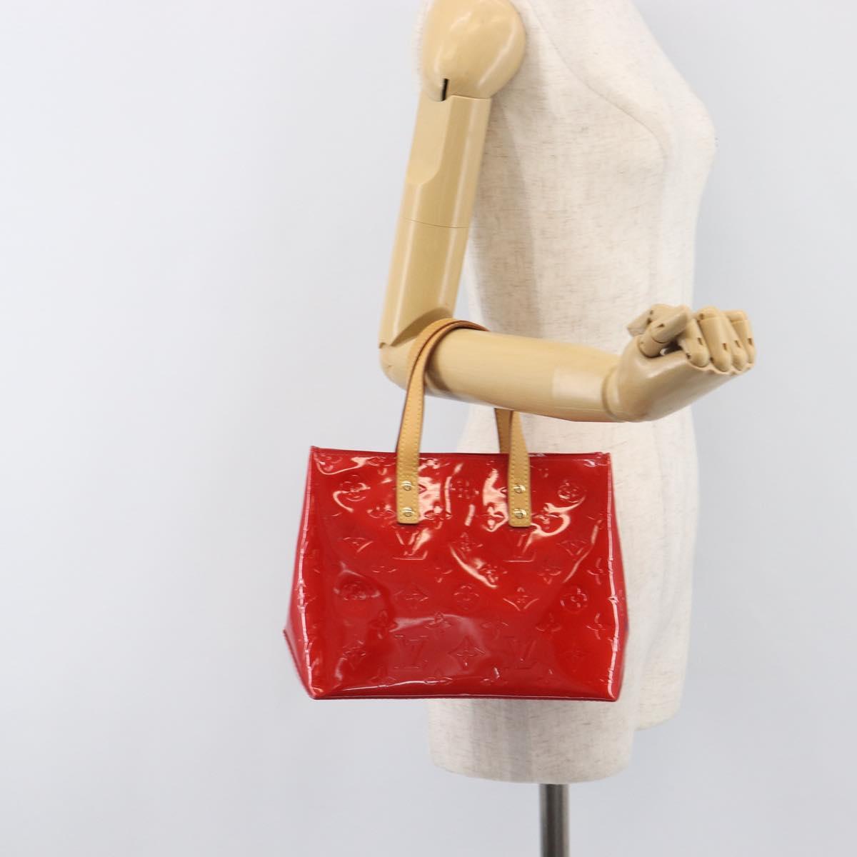 LOUIS VUITTON Monogram Vernis Reade PM Hand Bag Rouge M91088 LV Auth ep15737A