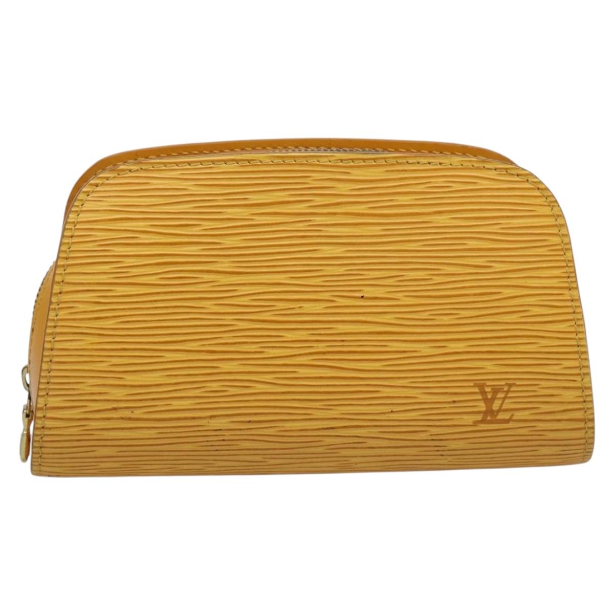 LOUIS VUITTON Epi Dauphine PM Pouch Yellow M48449 LV Auth ep15742
