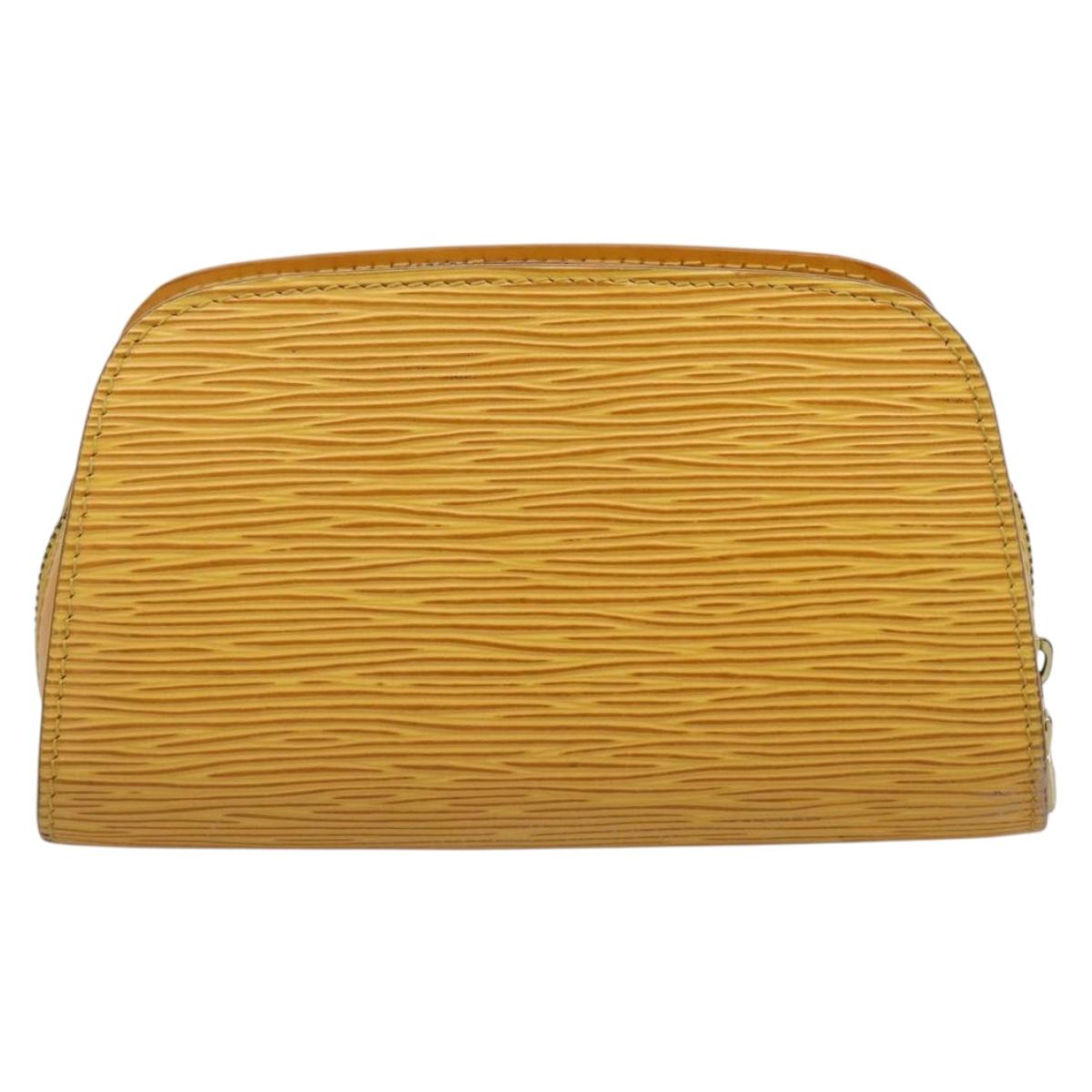 LOUIS VUITTON Epi Dauphine PM Pouch Yellow M48449 LV Auth ep15742