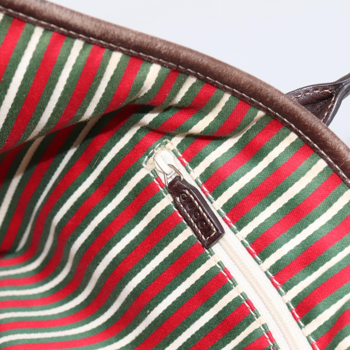 GUCCI GG Canvas Tote Bag Beige Gold Tone 169946 Auth ep15744