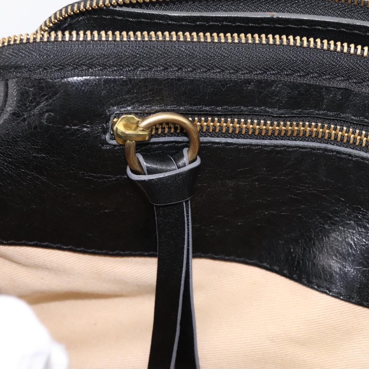 Chloe Hand Bag Leather Black Gold Tone Auth ep15756A