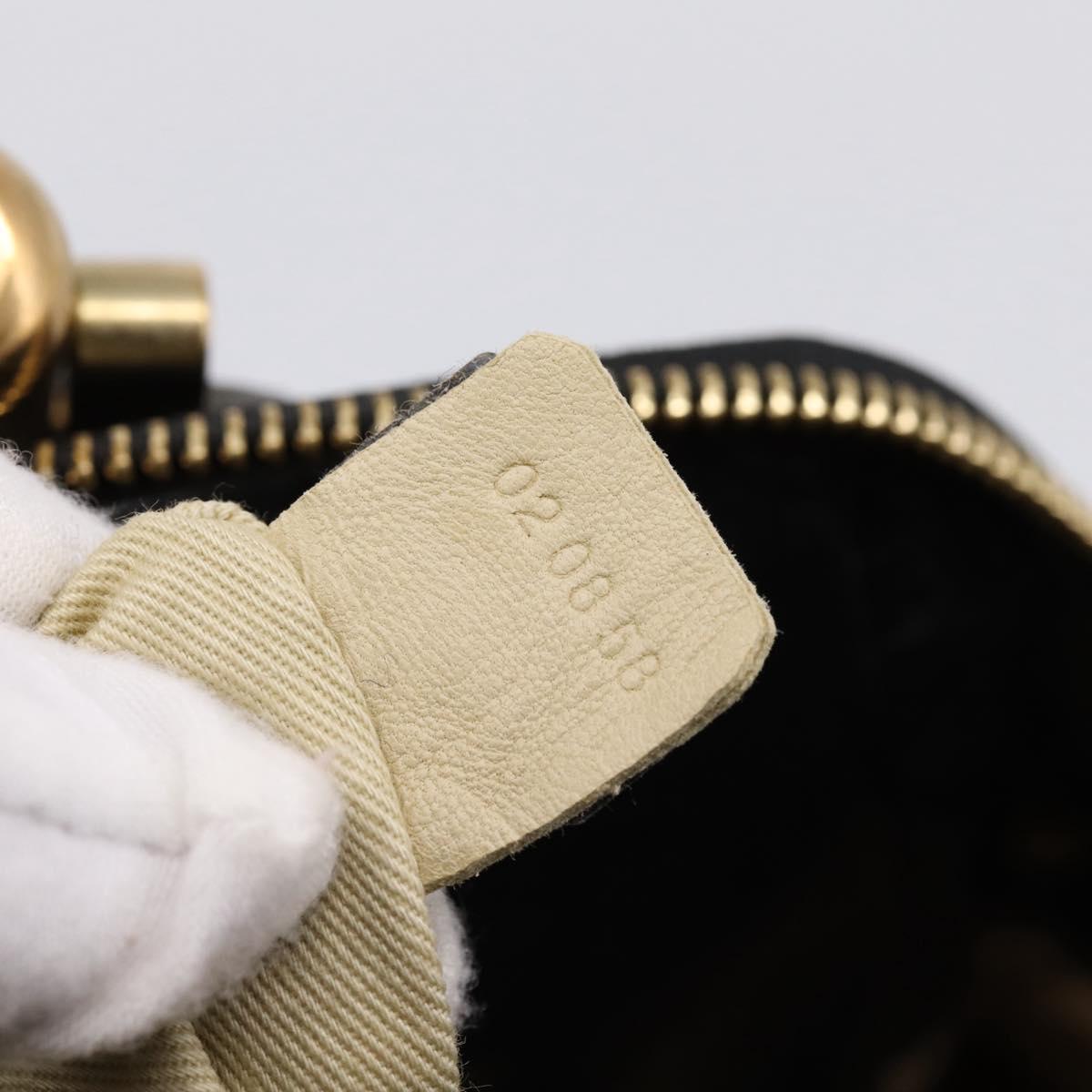 Chloe Hand Bag Leather Black Gold Tone Auth ep15756A