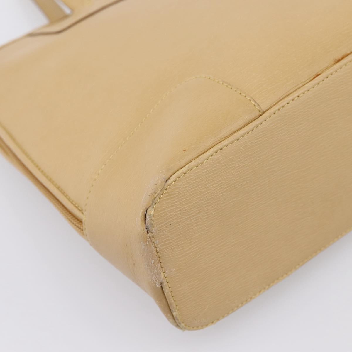GUCCI Tote Bag Leather Beige Gold Tone 002 1122 2684 Auth ep15761