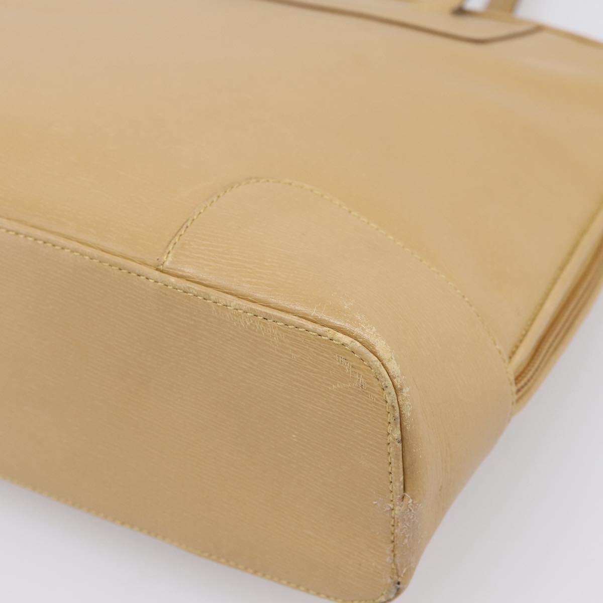 GUCCI Tote Bag Leather Beige Gold Tone 002 1122 2684 Auth ep15761