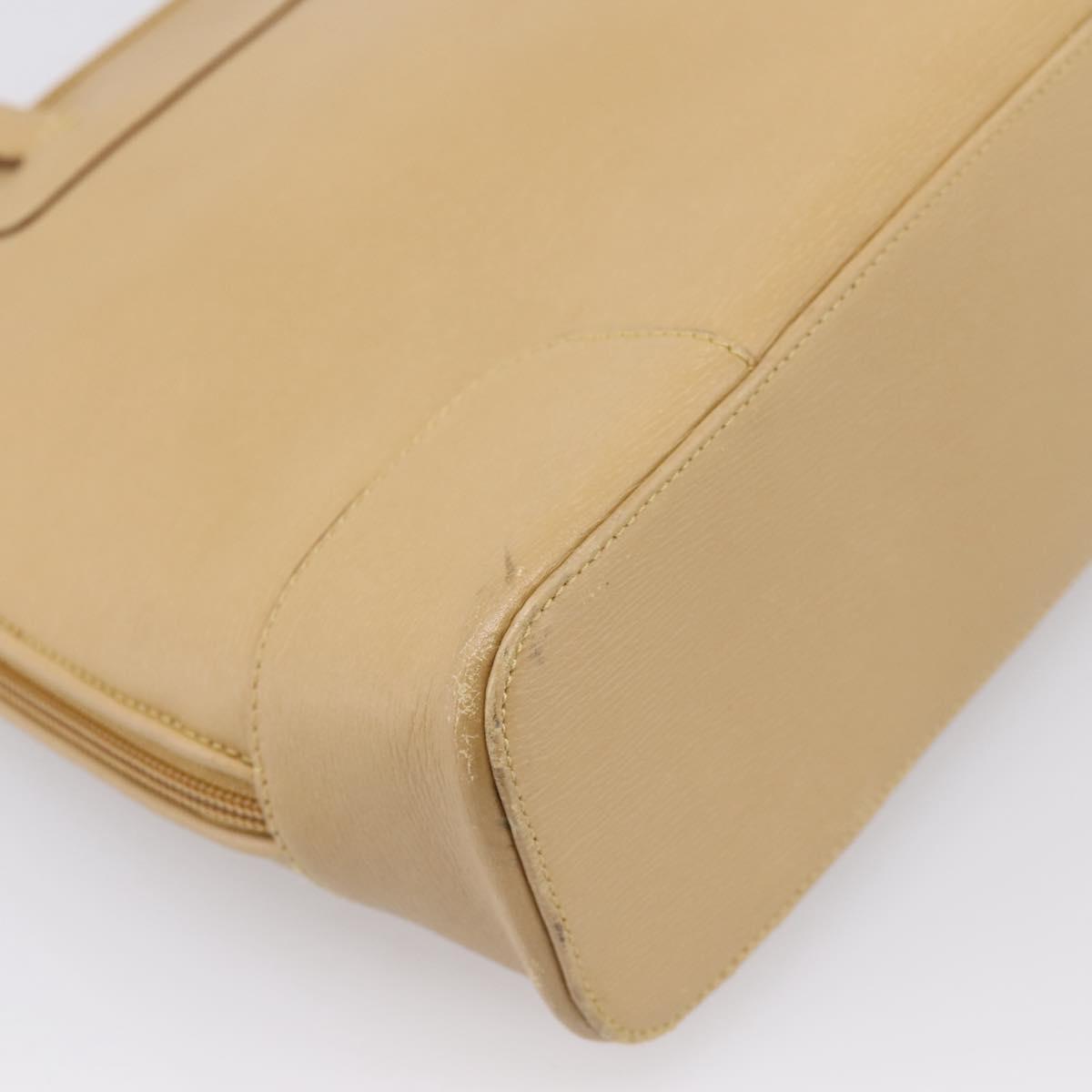 GUCCI Tote Bag Leather Beige Gold Tone 002 1122 2684 Auth ep15761